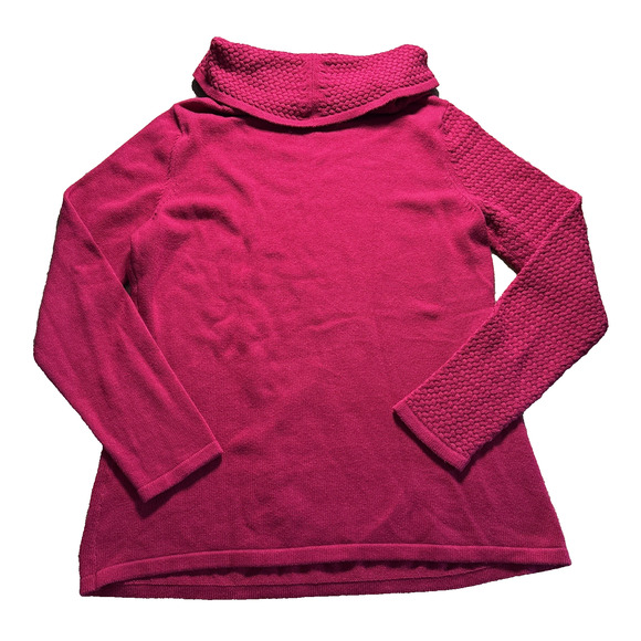 White House Black Market Red Cowl Neck Cotton Blend Texture Holiday Sweater XL - Picture 2 of 6